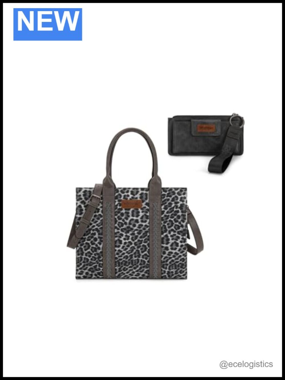 Large Wrangler Tote Bag with Matching Large Wristlet Wallet for Women